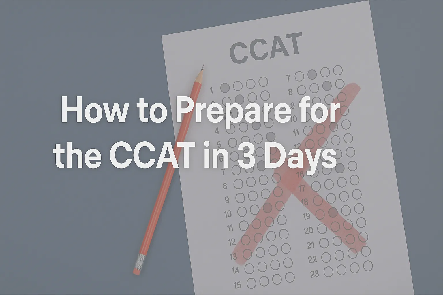 How to Prepare for the CCAT in 3 Days: Emergency Game Plan for Last-Minute Test Takers